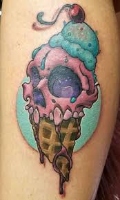 Glass tatuering, Ice cream tattoo.