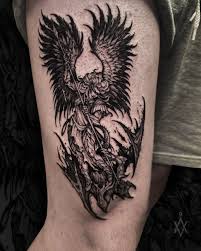 Mikael dräper lucifer tatuering, Michael slay lucifer tattoo.