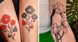 Blommor tatuering, Flowers tattoo.