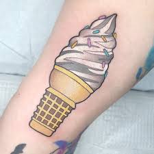 Glass tatuering, Ice cream tattoo.