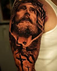 Jesus tatuering, Jesus tattoo.