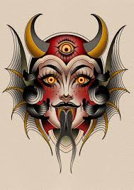 Djävuen tatuering, Devil tattoo.