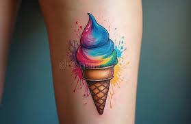 Glass tatuering, Ice cream tattoo.