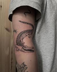 Krokodil, alligator tatuering, crocodile, alligator tattoo.