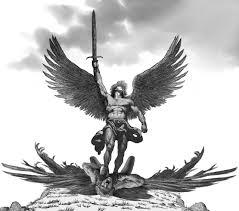 Mikael dräper lucifer tatuering, Michael slay lucifer tattoo.