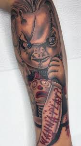 Chucky tatuering, Chucky tattoo.