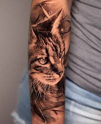 Katt tatuering, Cat tattoo.
