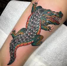 Krokodil, alligator tatuering, crocodile, alligator tattoo.