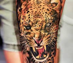 Leopard tattoo, leopard tatuering.