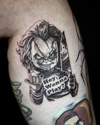 Chucky tatuering, Chucky tattoo.
