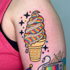 Glass tatuering, Ice cream tattoo.