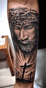 Jesus tatuering, Jesus tattoo.
