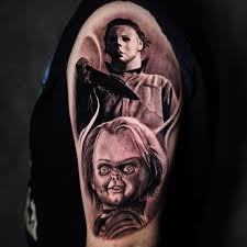 Chucky tatuering, Chucky tattoo.