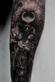 Djävuen tatuering, Devil tattoo.