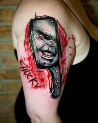 Chucky tatuering, Chucky tattoo.