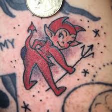 Djävuen tatuering, Devil tattoo.