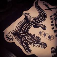 Krokodil, alligator tatuering, crocodile, alligator tattoo.