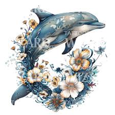 Delfin tatuering, Dolphin tattoo.