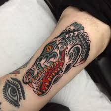 Krokodil, alligator tatuering, crocodile, alligator tattoo.