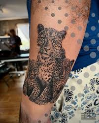 Leopard tattoo, leopard tatuering.
