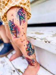 Glass tatuering, Ice cream tattoo.