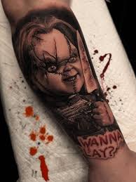 Chucky tatuering, Chucky tattoo.