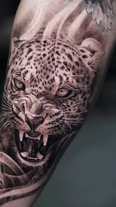 Leopard tattoo, leopard tatuering.