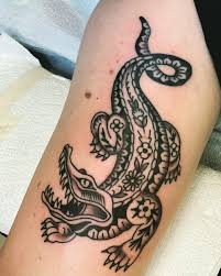 Krokodil, alligator tatuering, crocodile, alligator tattoo.