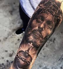 Jesus tatuering, Jesus tattoo.
