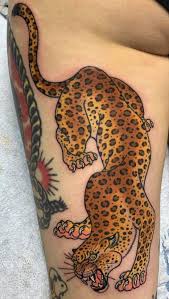 Leopard tattoo, leopard tatuering.