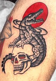 Krokodil, alligator tatuering, crocodile, alligator tattoo.
