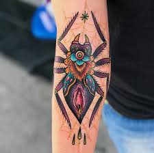 Spindel väv tatuering, Spider web tattoo.