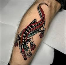 Krokodil, alligator tatuering, crocodile, alligator tattoo.