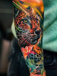 Leopard tattoo, leopard tatuering.