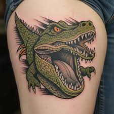 Krokodil, alligator tatuering, crocodile, alligator tattoo.