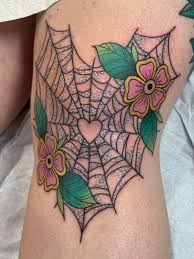 Spindel väv tatuering, Spider web tattoo.