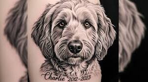 Hund tatuering, Dog tattoo.