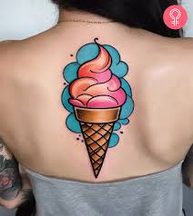 Glass tatuering, Ice cream tattoo.