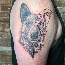 Hund tatuering, Dog tattoo.