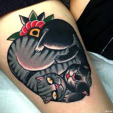 Katt tatuering, Cat tattoo.