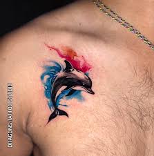 Delfin tatuering, Dolphin tattoo.