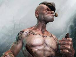Karl alfred tatuering, Popeye tattoo.