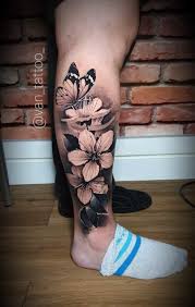 Blommor tatuering, Flowers tattoo.