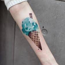 Glass tatuering, Ice cream tattoo.