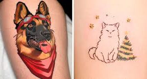 Hund tatuering, Dog tattoo.