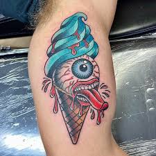 Glass tatuering, Ice cream tattoo.