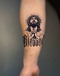 Jesus tatuering, Jesus tattoo.