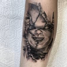 Chucky tatuering, Chucky tattoo.