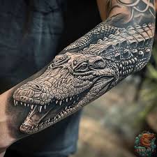 Krokodil, alligator tatuering, crocodile, alligator tattoo.