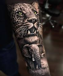Leopard tattoo, leopard tatuering.